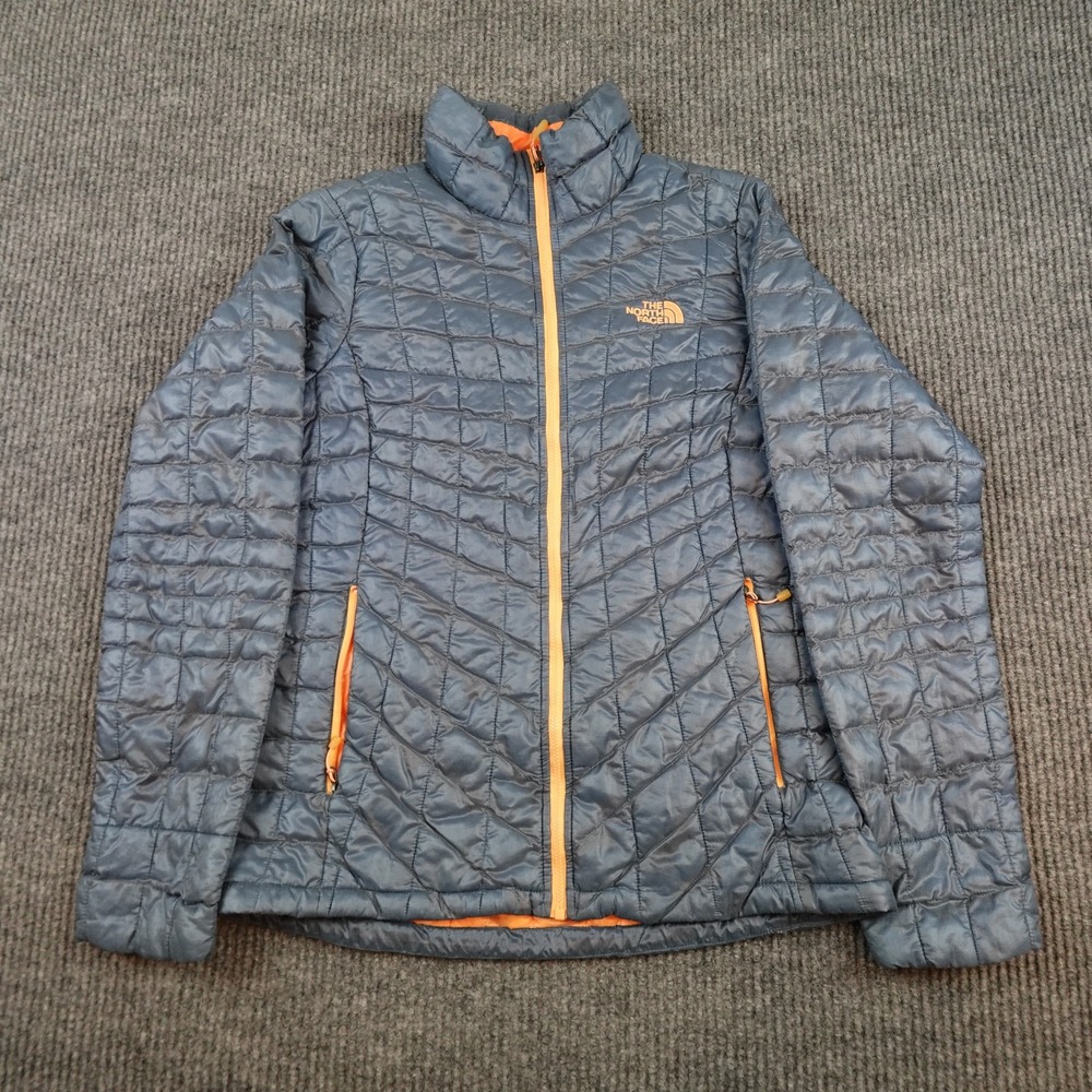 The North Face ThermoBall Jacket Womens Small Gray Insulated Full Zip Puffer